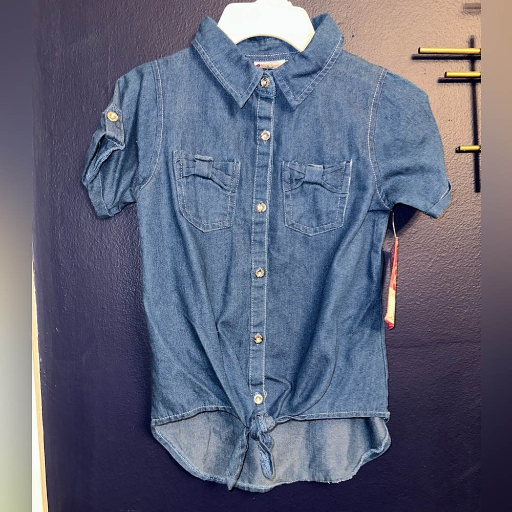 Kids Real Love Denim Shirt size 10/12 NWT